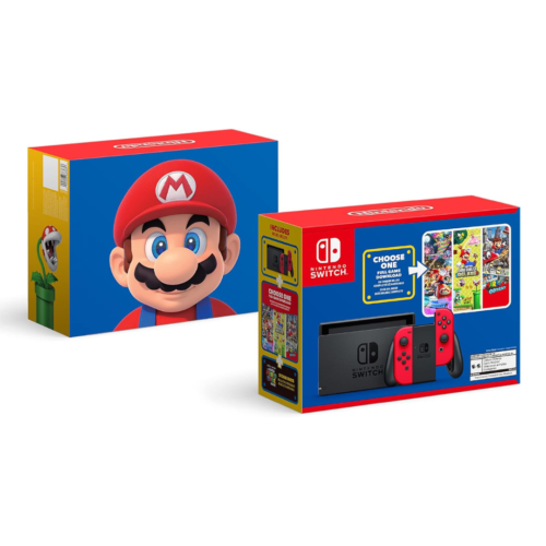 Nintendo Switch Console Super Mario Édition + Bros Film Stickers Rouge - Photo 1/24