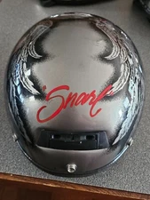 Wintune Motorcycle Helmet Size Medium, DOT, EAGLE, " Snarl " Silver & Black