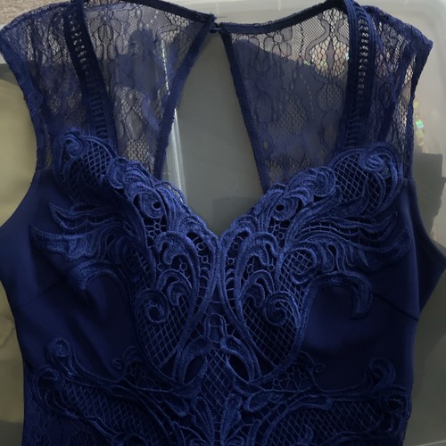 Abito Bodycon Blu Lipsy 12 UK Festa Occasione Matrimonio Cobalto Ricamato Pizzo - Foto 22 di 22