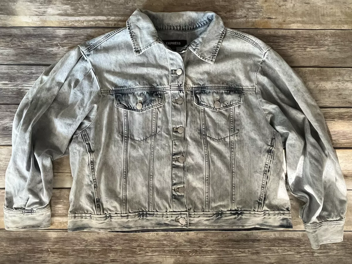 Womens acid deals wash denim jacket