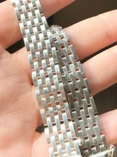 Super heavy Designer Milor 925 Italy Sterling Silver link chain Bracelet 7.5"