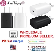 LOT FOR  iPhone 15 Samsung s24 25W Type C Fast Wall Charger PD Power Adapter