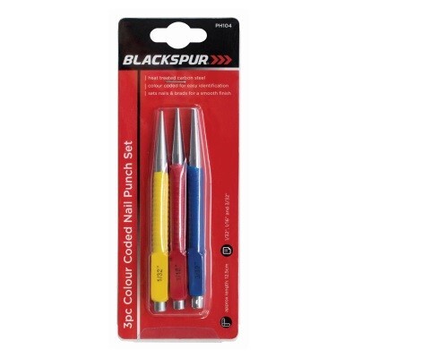 3PC COLOUR CODED NAIL PUNCH PIN PUNCH TOOL SET PACK FOR DIY WOOD WORK CRAFT H104 3PC COLOUR CODED NAIL PUNCH PIN PUNCH TOOL SET PACK FOR DIY WOOD WORK CRAFT H104