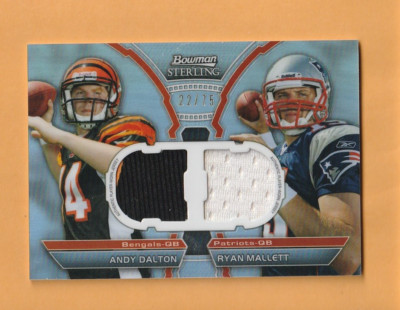 Andy Dalton Ryan Mallett 2011 Bowman Sterling Dual Jersey JSY /75 Patriots