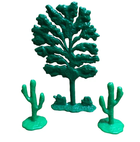 Vintage 1950s Marx Dark Green Tree & Cactus, Hard Plastic **