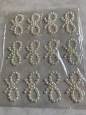 3D ADHESIVE PEARLS BOW STYLE PEARLS 12 PCS