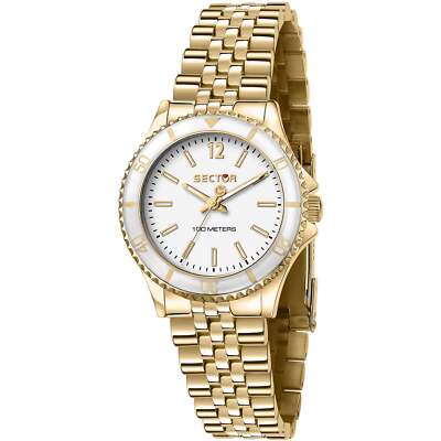 Orologio Donna SECTOR 230 R3253161532 Bracciale Acciaio Gold Dorato Bianco