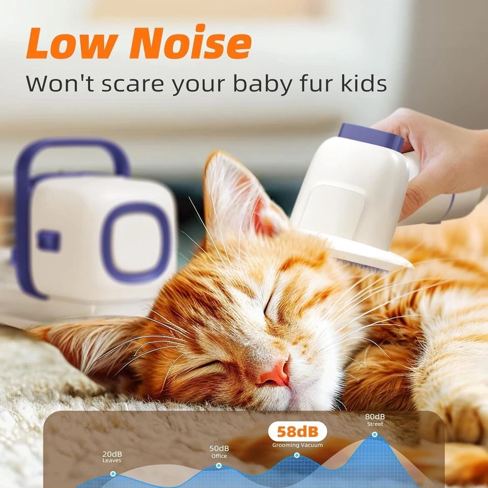 Kit de aseo para perros con aspiradora, cortadora de pelo y cepillo para la muda Foto 2 de 4