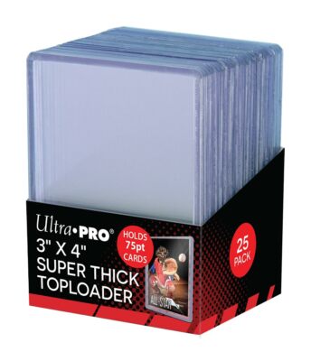 25 Pack-81347 Ultra PRO 75 Pt Top Loaders Rigid Clear Toploaders Thick Cards