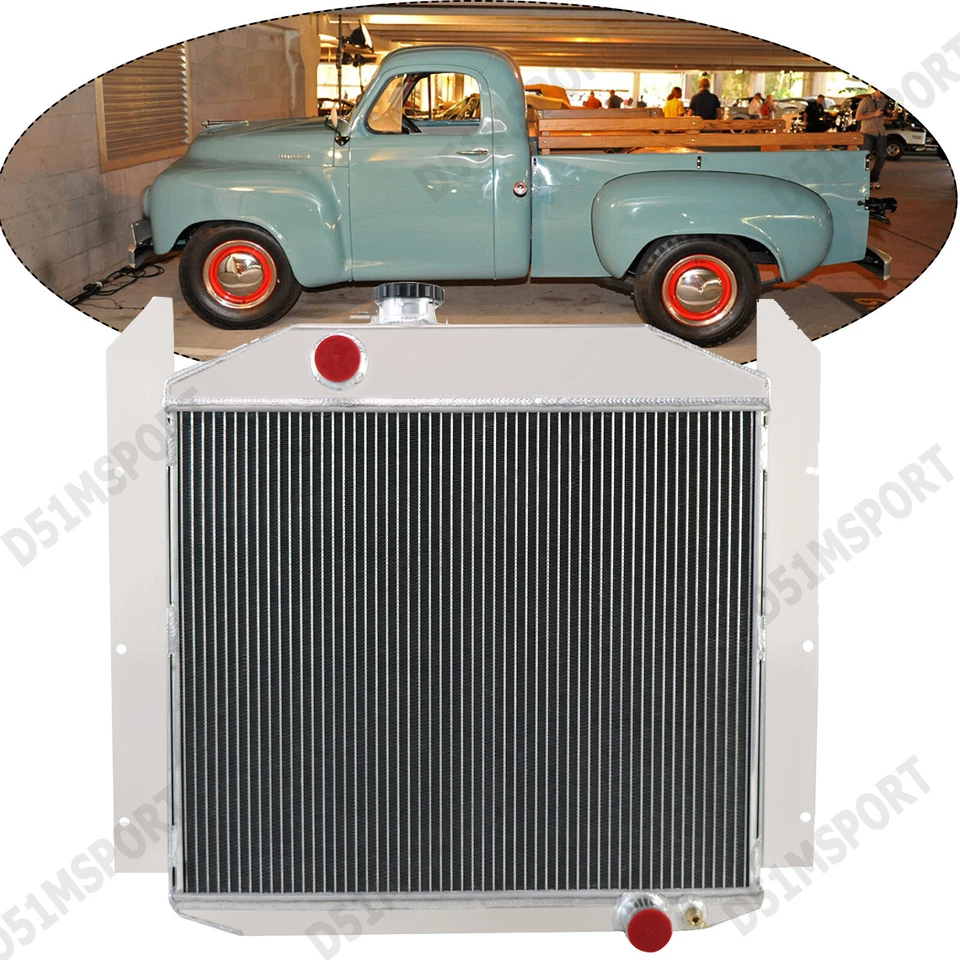 Radiador de aluminio de 4 filas para Studebaker Commander 1949-1952 2R5 2R6 2R10 2R11 Foto 3 de 4