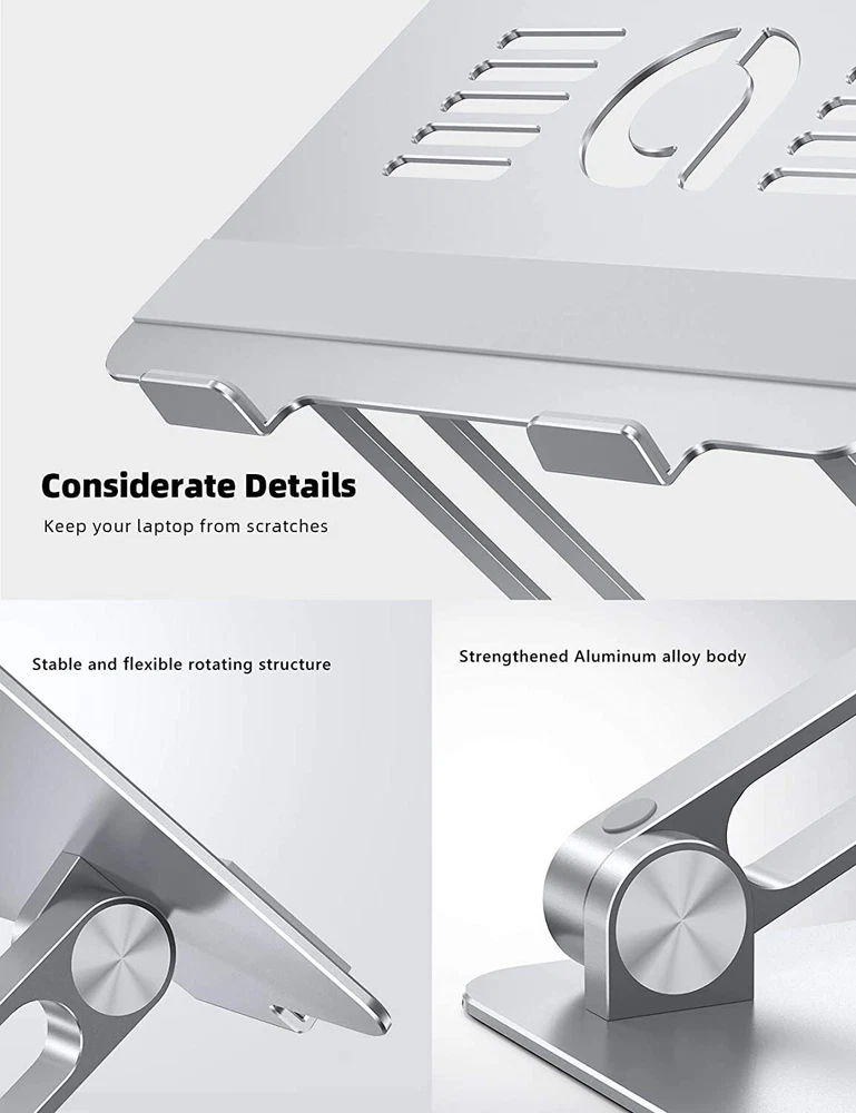 Foldable Adjustable Laptop Stand for Ergonomic Portable Desktop Setup