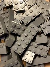 Lego Dark Bluish Gray Bricks 2x2 2x3 2x4 & UP 100 Pieces Random Bulk Lot Castle