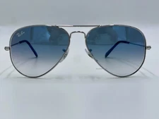 Ray Ban Aviator Silver 3025 003/3F Blue Gradient Lenses Sunglasses 62 mm