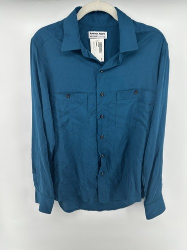 American Apparel Button Up Blouse Rayon Challis Long sleeve