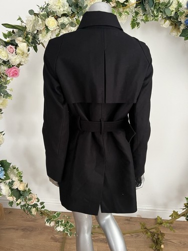 TED BAKER Jammila cappotto trench coat taglia 2 UK 10 nero con cintura lunghezza media NUOVO PM07 - Foto 20 di 23