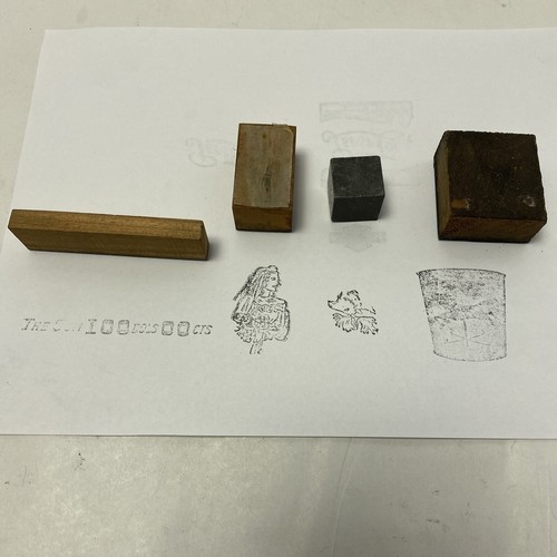 4 Misc Print Type Blocks 3 Wood 1 Metal - Bride Dollars Horse - Picture 4 of 6