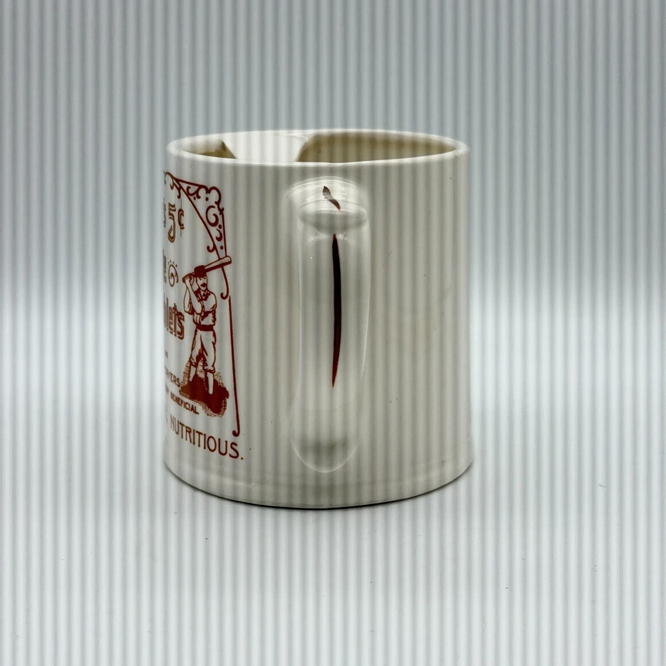 Винтажная кружка с усами Hershey Foods 5 центов шоколадные таблетки бейсбольный велосипед 1984 - Изображение 4 из 4