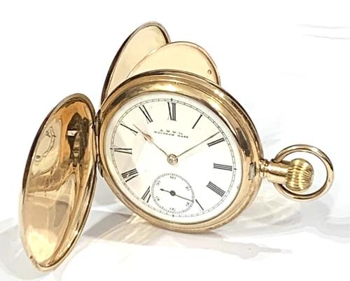 1895 Very Nice WALTHAM R/Gold Full Hunter Gents Pocket Watch. Serviced. Antique