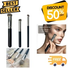 Versatile Black Kabuki Brush Set: Perfect for Liquid, Cream, and Powder Makeup