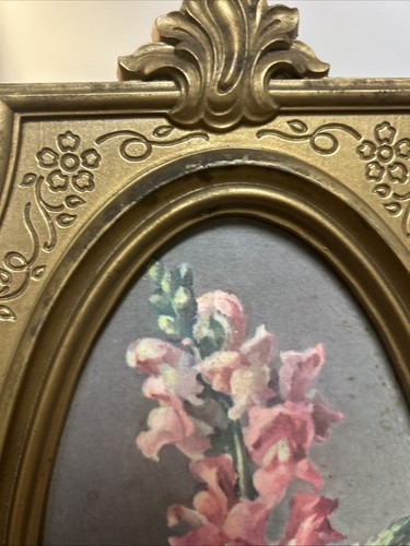 Vintage Gold SYROCO Cecil Rubio Floral Hanging Wall Decor Pictures 8”x21” Lot 2 - Picture 20 of 20