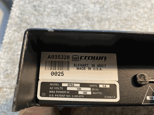 Crown Audio D-75A Stereo Power Amplifier - 40W per Channel - nice! - Picture 9 of 10