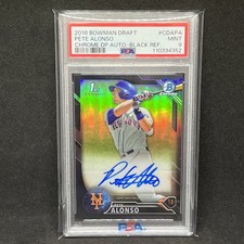 Pete Alonso 2016 Bowman Chrome Draft Black Refractor Auto 69/75 Psa 9