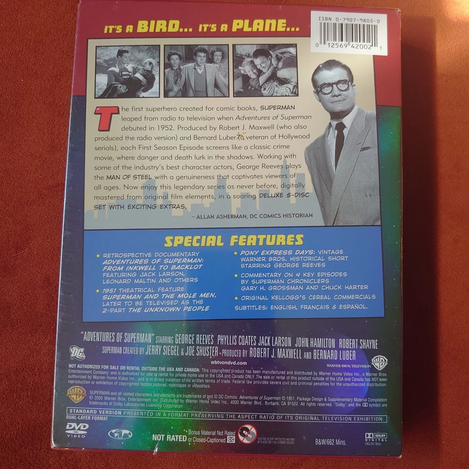 Adventures of Superman Complete First Season 1952 DVD Box Set - NEW SEALED - Image 2 of 2