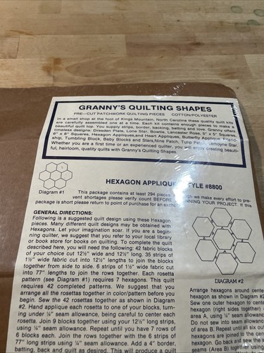 Kit Trapunta Pretagliata Granny’s Quilting Shapes - Nuovo Sigillato - Foto 6 di 6