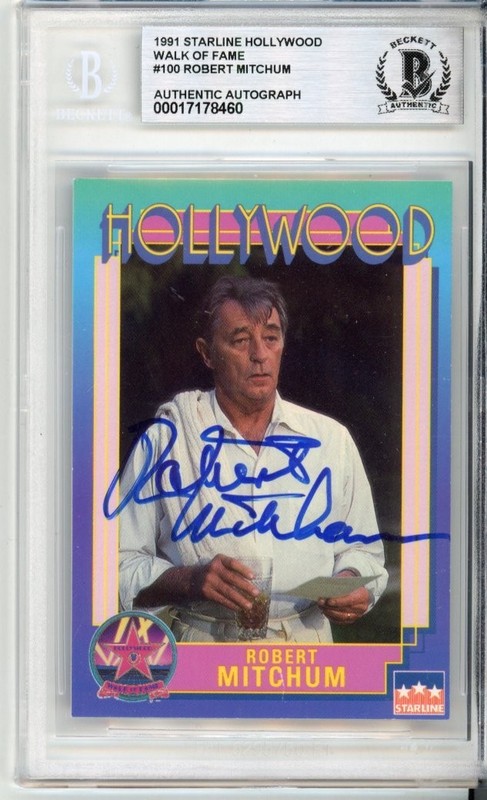 Robert Mitchum Signed Walk of Fame - Beckett - Hollywood Great