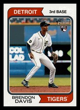 Brendon Davis RC 2023 Topps Heritage #67 Rookie Detroit Tigers Mint