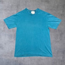 Vintage 90S Blank Single Stitch Made In Usa Men’s Teal Short Sleeve Tee Small