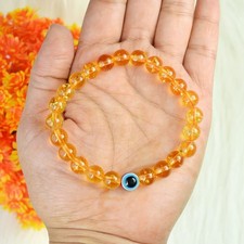 Evil Eye Bracelet Citrine Rose Quartz, Tiger Eye, Onyx, Quartz, Aventurine