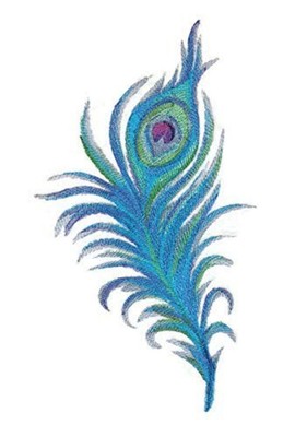Custom and Unique Fancy Feather Collection [Peacock Feather in Watercolor] Embro
