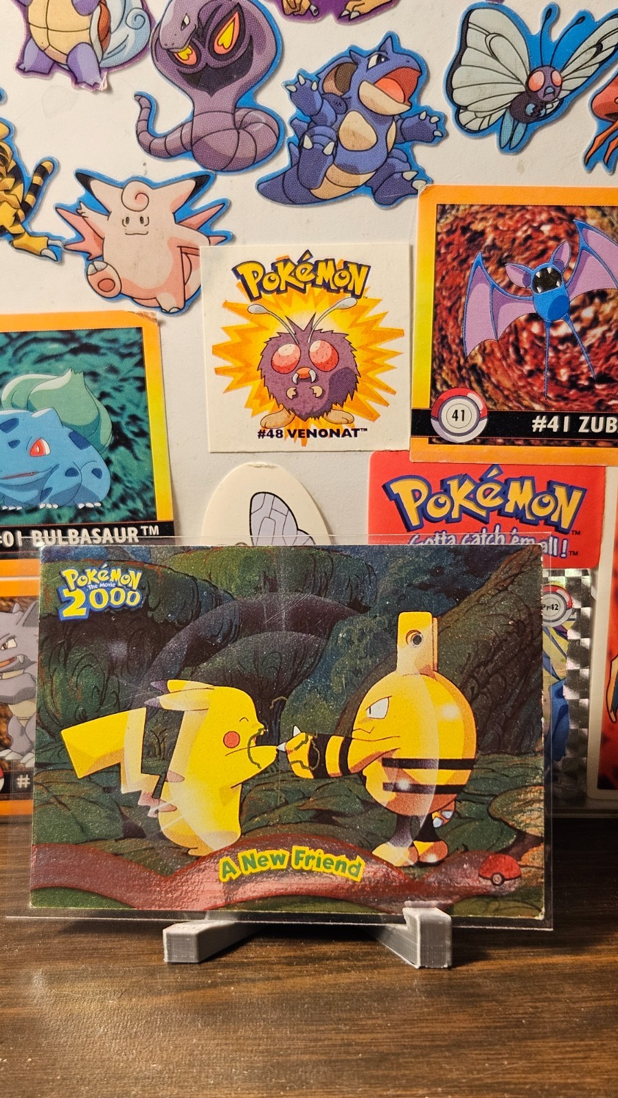Topps Pokemon The Movie 2000 Holo Foil #5 A New Friend Pikachu Elekid - LP