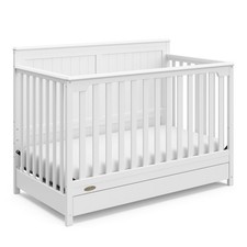Graco Hadley 5-in-1 Convertible Crib with Drawer White Crib with Drawer...