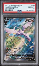 Pokemon Aerodactyl V 180/196 Alt Full Art SWSH Lost Origin 180 GEM MINT PSA 10