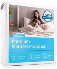 LINENSPA Premium Waterproof Mattress Protector ,Full Size Breathable, Fitted.218