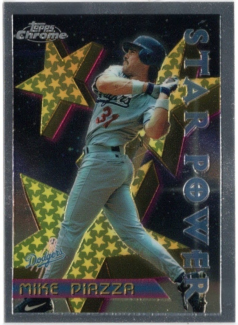 1996 Topps Chrome Star Power Mike Piazza Card #2 Dodgers