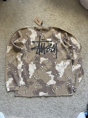 Stussy Raglan Thermal Long Sleeve T-Shirt Desert Camo, Size XL