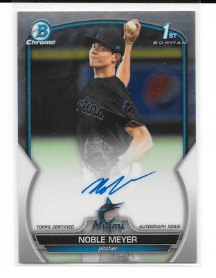 2023 Bowman Chrome Noble Meyer Autograph AUTO RC 1ST Miami Marlins CDA-NME