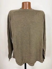 Vintage 90s Silk Knit Shirt Men XL Minimal Yellow Gray Long Sleeve Pronto Uomo