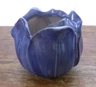 Stangl Pottery Blue Terra Rose Medium Tulip Vase #1878