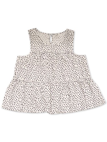 STYLE & COMPANY Womens Ivory Polka Dot Sleeveless Jewel Neck Tiered Top S - Picture 2 of 2