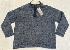 Orvis Heavy Pullover Brighton Quarter Zip Sherpa Lined Fleece Mens Size XXL Navy
