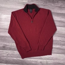 Lambs Wool Blend Quarter Zip Sweater XL Classic Minimalist Winter Vintage