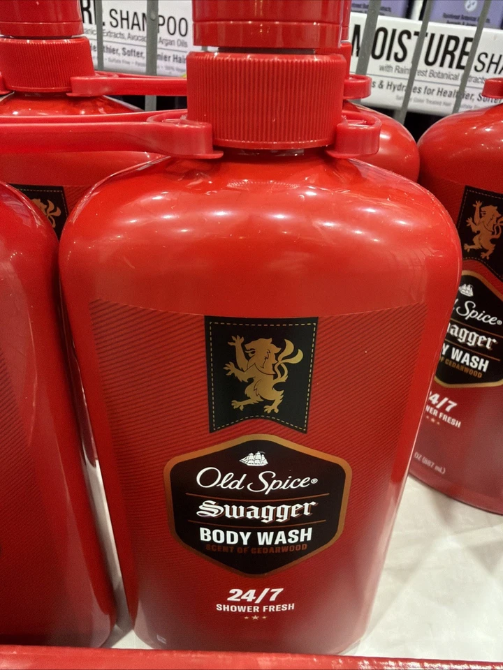 Old Spice Swagger Body Wash 33.4 液量盎司泵 4 包雪松淋浴新鲜 — 第 3/4 张图片