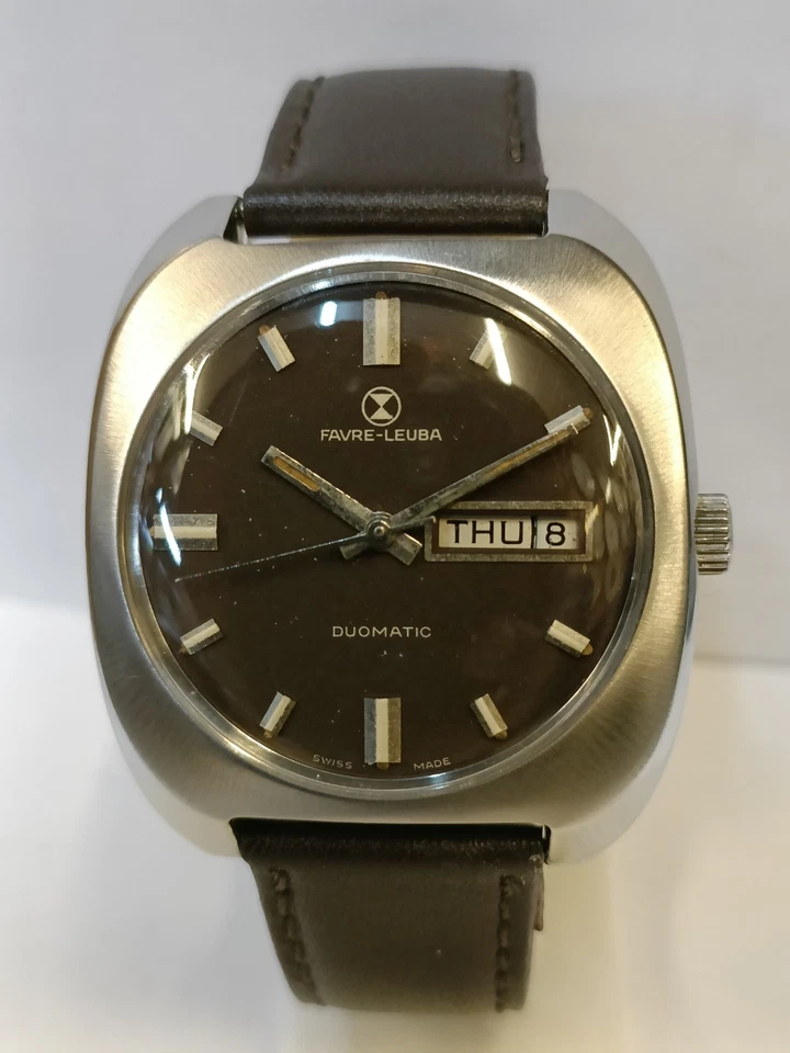 FAVRE-LEUBA DUOMATIC AUTOMÁTICO ESFERA MARRÓN SUIZO HOMBRE ESTADO DE FUNCIONAMIENTO Foto 4 de 4