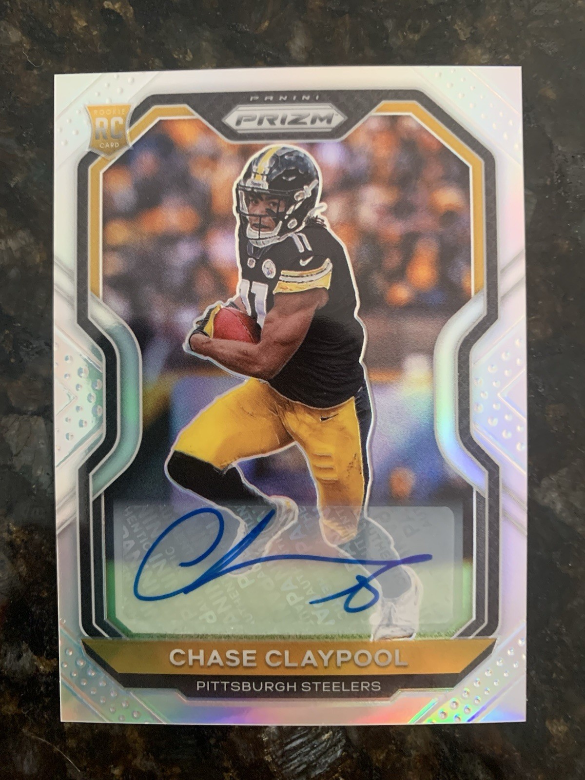 2020 Panini Prizm Rookie Chase Claypool #392 Silver Prizm (RC) Auto Steelers