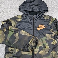 Nike Jacket Camouflage Lightweight Hooded Full Zip Camo Boys Size 7 Large