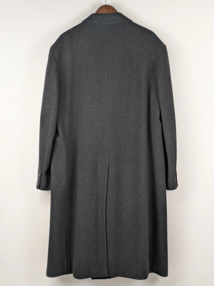 Stafford Wool Overcoat Mens 46L Charcoal Gray Double Breasted Classic Coat - Image 3 of 4